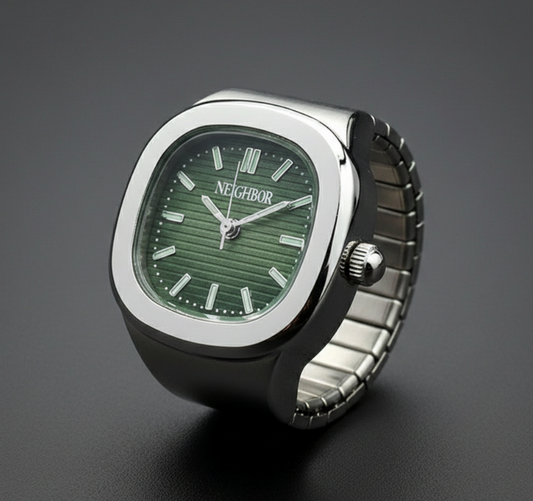 Bague ELIOR | Argent & Vert